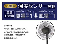 設定後は温度に合わせて風量が自動調整される