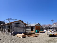 能登半島応急仮設住宅　建築現場