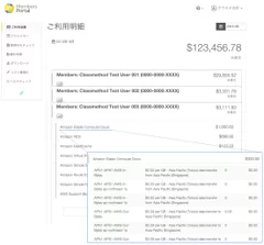 AWSアカウント毎に利用金額とその内訳を表示可能