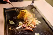 北海道海鮮を鉄板焼きで。