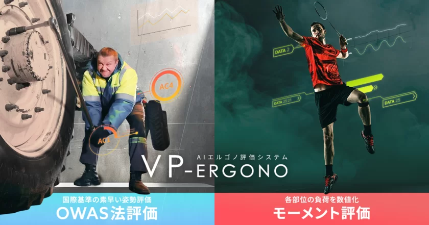 最新AIで人の負荷を自動評価する「VP-Ergono」に
OWAS法評価とモーメント評価の2つの負荷解析を搭載した
最新バージョンVer.2.1.0をリリースしました- Net24ニュース