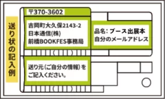 「本のやりとり出展」で「配送」を選んだ場合の発送伝票イメージ