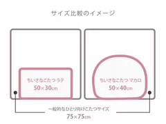 一般的なひとり用コタツとのサイズ比