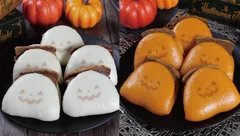 ハロウィン角煮まんじゅう(左)とピリ辛ハロウィン角煮まんじゅう(右)