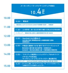 トークセッションタイムスケジュール(10月4日)