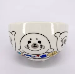 九谷焼　抹茶碗「ペンギン文様」直径11.5×高さ7cm　88,000円