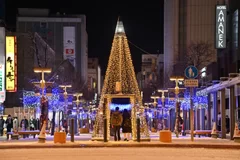 JR旭川駅前　モニュメントイルミネーション