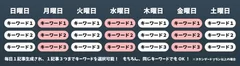 曜日ごとにキーワードが設定可能