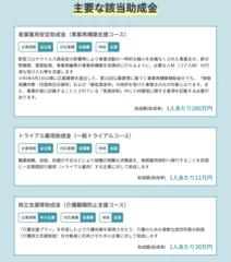 助成金診断サービス「使える助成金診断」診断結果例