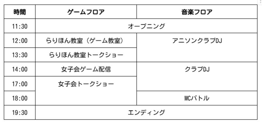 スケジュール表