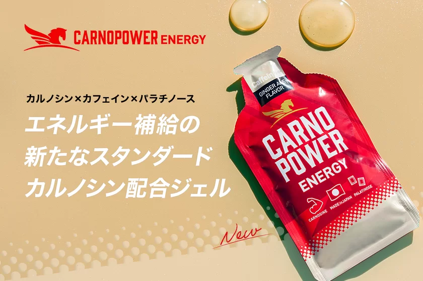 運動中に片手で摂取できるジェル「カルノパワーENERGY GINGER ALE Flavor＜Caffeine＋＞」