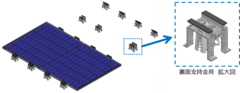 多雪地域向け太陽光発電システム・裏面支持金具