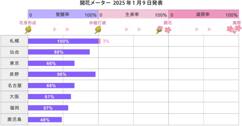 2025年桜開花メーター