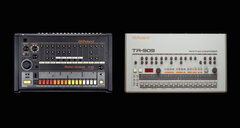 菊本氏が開発を主導した「TR-808」(左)、 「TR-909」(右)