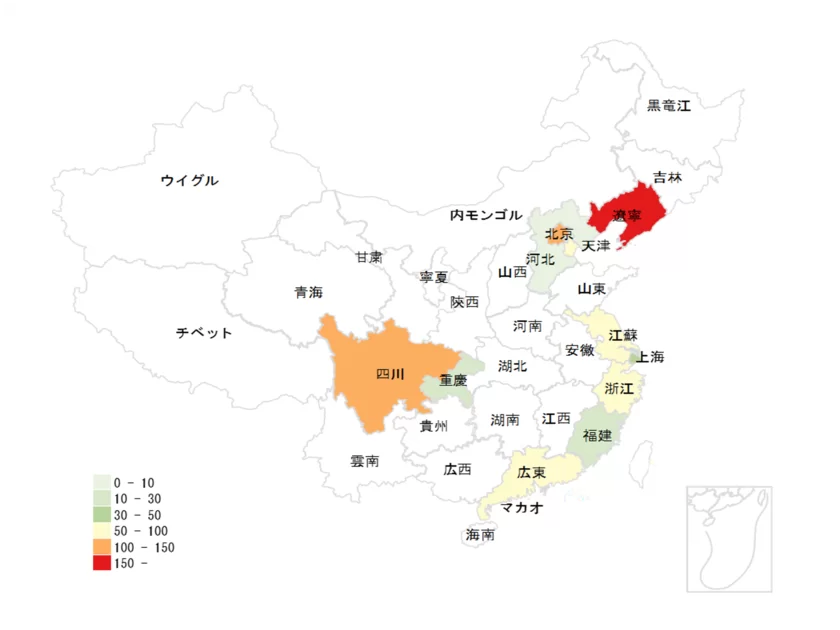 図2_中国日系コンビニの地域分布