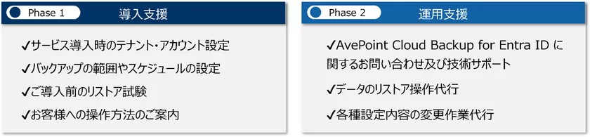 導入支援および運用支援の内容