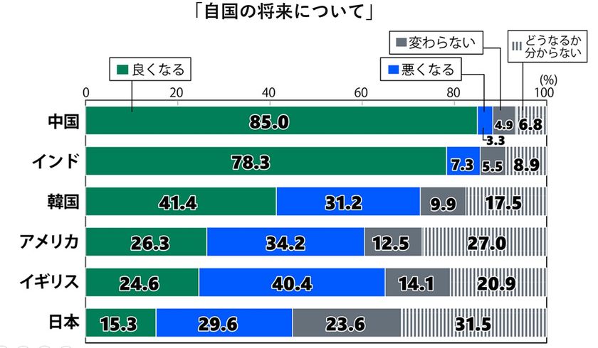 若者は自国の将来に自信がない