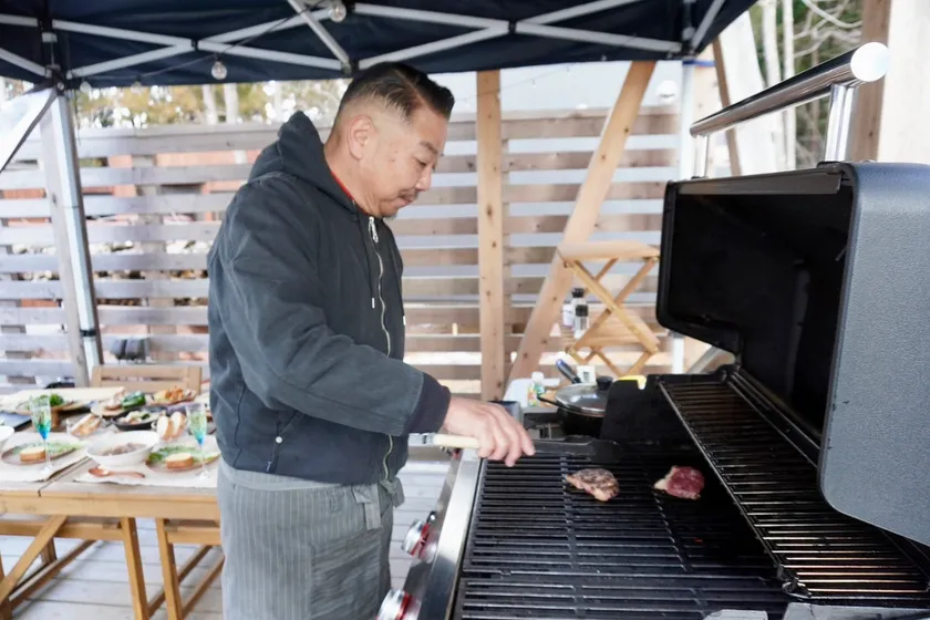 BBQの達人による絶妙な焼き方