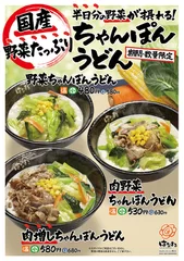 ちゃんぽんうどん　新商品一覧