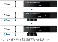 スリムな本体ボディ＆高さ調整可能な着脱式レッグ