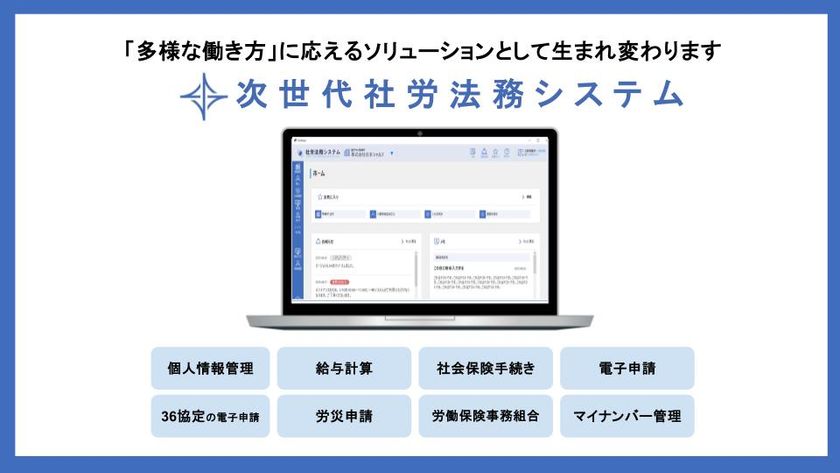 労務管理の未来を見据えた「次世代社労法務システム」
2026年2月上旬リリース