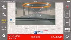 iPhone版のトンネル内オービスの警告画面