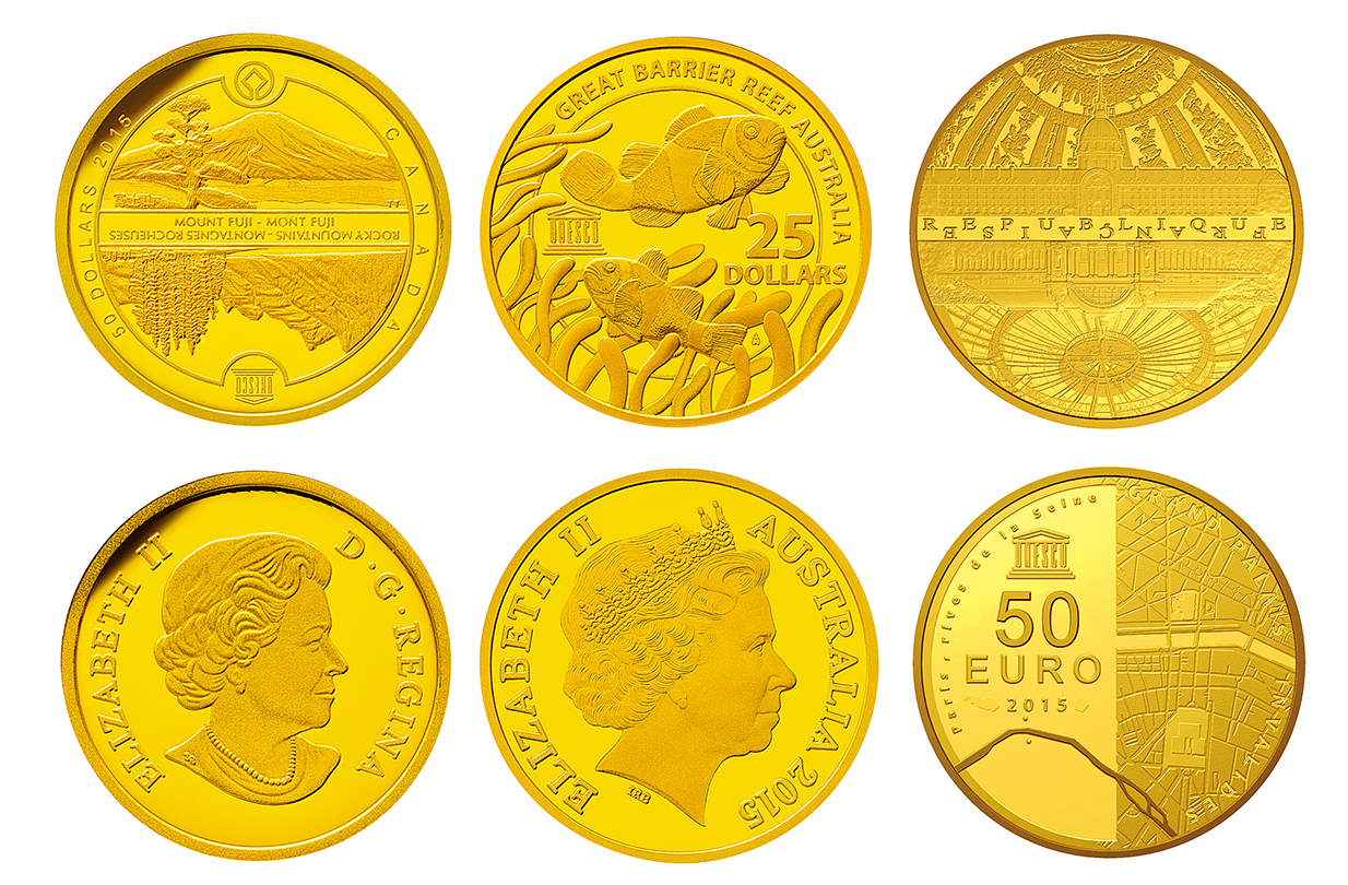 富士山がコインに ～ユネスコ70周年記念 世界遺産コインシリーズ1月19 