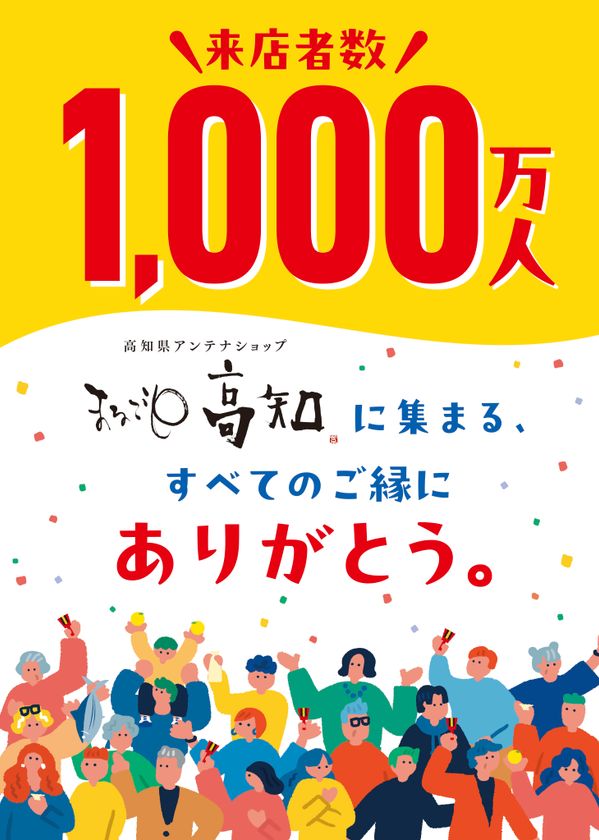まるごと高知が1,000万人を達成!
3月5日、島崎和歌子さんが来店「こじゃんと ありがとうの日」