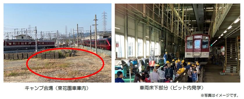 ~近鉄初開催 車庫線内で電車を眺めながらキャンプ体験~
「きんてつ車庫キャンプin東花園車庫」を実施!