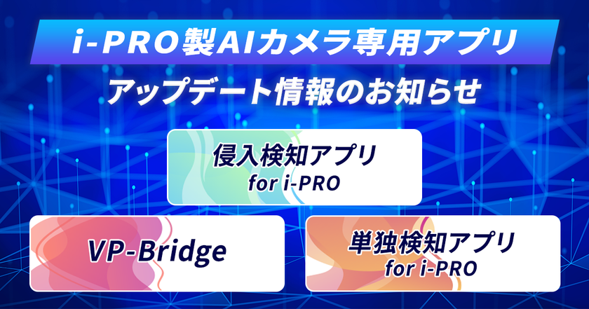 i-PRO社製AIカメラ向けアプリシリーズを大幅アップデート
複数エリアの個別設定、検知部位の選択が可能になり、
現場のニーズに即した高度な監視を実現