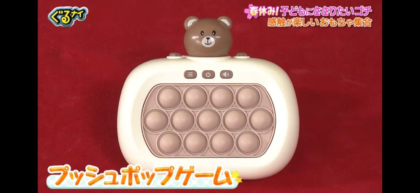 日テレ『ぐるナイ』で出演者が大熱中!
「延々とできちゃう」と話題のおもちゃ『プッシュポップゲーム』