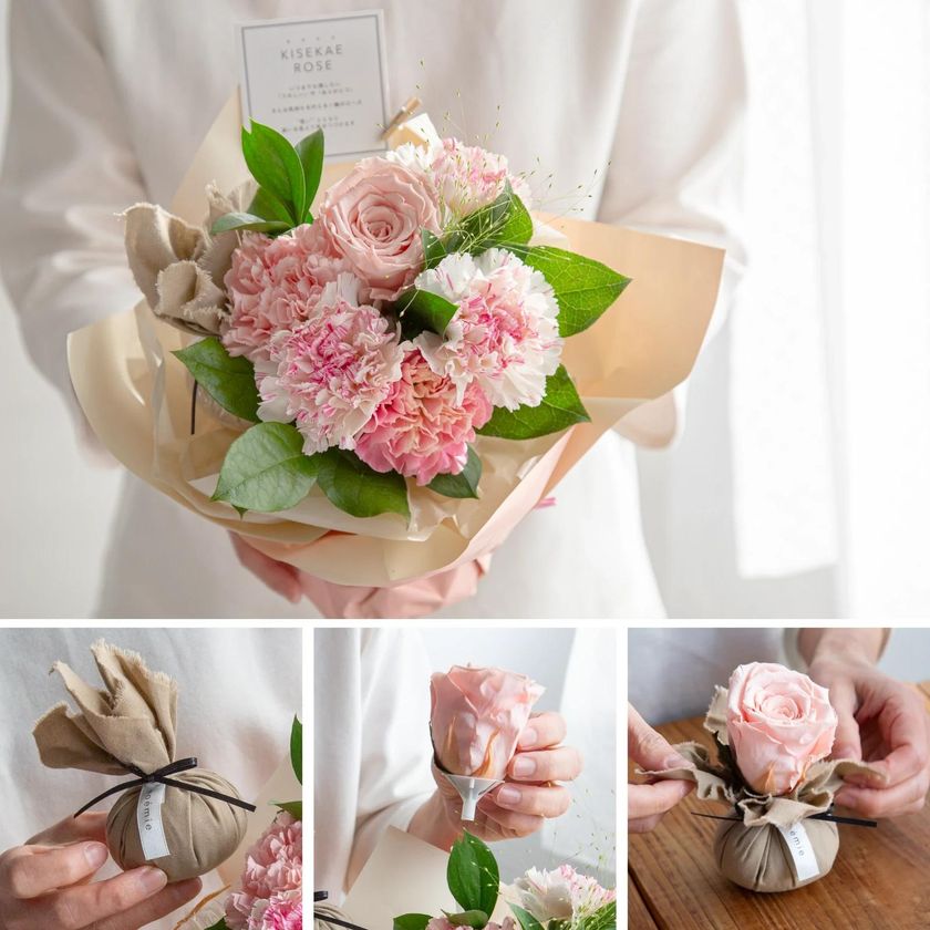 まだ間に合う!母の日ギフト残りわずか
きせかえローズ・ミルフルール・そのまま飾れる花束など、
累計11,167人に選ばれたnoemieの母の日ギフトを販売中