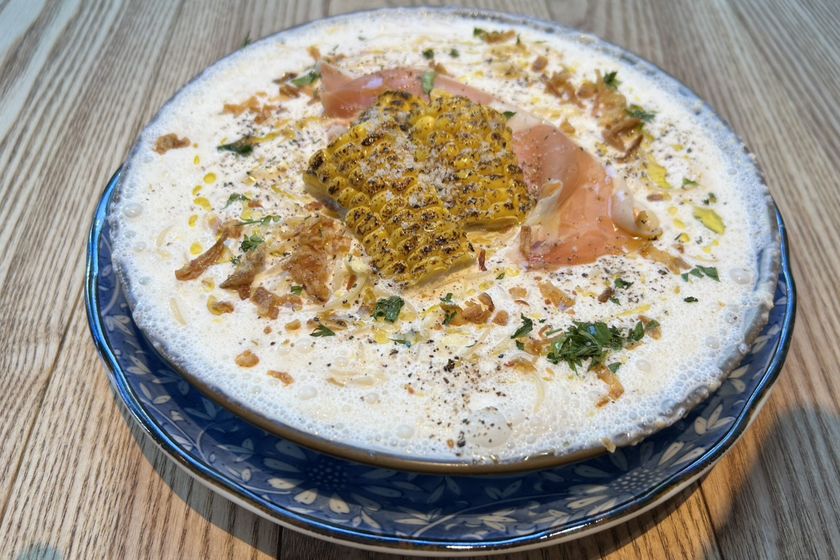 【夏季限定】中目黒と吉祥寺で行列のスープスパ専門店gettiに
『とうもろこしと生ハムの冷製クリーム』登場