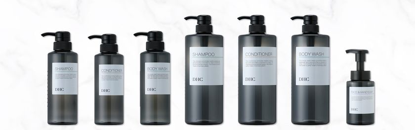 客室にも大浴場にも、水回りに統一美を。
DHCアメニティ初のインバス用共通ボトルを新発売