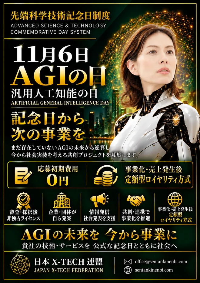 11月6日「AGIの日」を起点に
AGI時代を見据えた共創プロジェクトの募集を開始