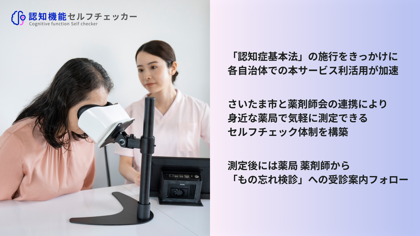 「認知機能セルフチェッカー」がさいたま市に正式採用
市内全10区の薬局に本格導入されました