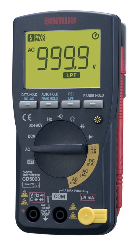 三和電気計器、CAT.IV 600V対応の
ハンディ型デジタルマルチメータ「CD5003」を発売