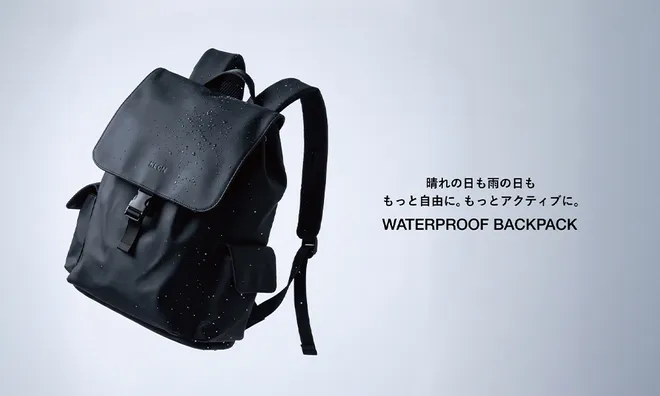 1時間50mm以上の大雨が約50年で1.5倍に
PCや書類を雨から守る撥水ビジネスリュックの
販売数が前年比203%