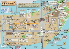 「月島路地マップ」(日本語版)表面