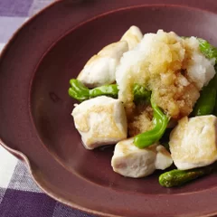 食がすすむ鶏ささ身としし唐のおろしポン酢