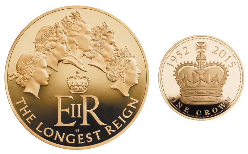 【大型プルーフ銀貨】エリザベス最長在位記念　2015年　10ポンド美術品/アンティーク
