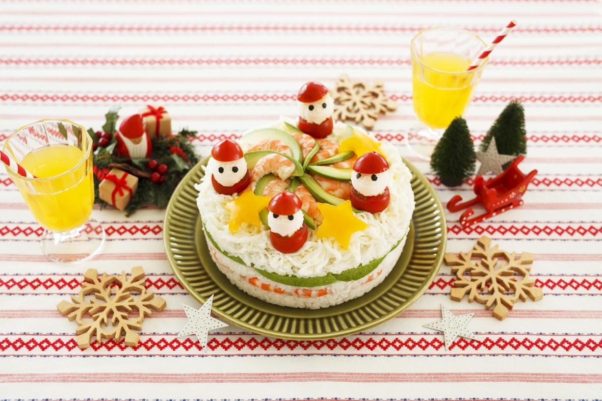 今年のクリスマスはこれに決まり 華やかな ケーキすし の提案 サンタクロースやブッシュ ド ノエルをモチーフとしたおすし 新しいおすしの魅力を発信 広がる Sushi プラス キャンペーン 株式会社mizkanのプレスリリース