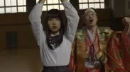 岡山のシンボル、桃太郎も日奈子を応援。