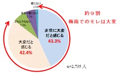 (3) 梅雨時期の育児で、紙おむつからのモレをどのように感じますか？